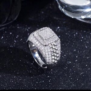 Elegant Silver Diamond Ring